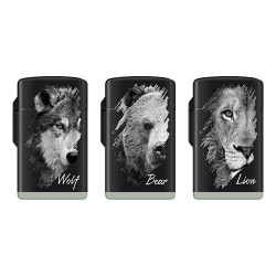 Турбо зажигалка Bruno - Wild Animals 702 / 99720 Rubberized black (6шт.)